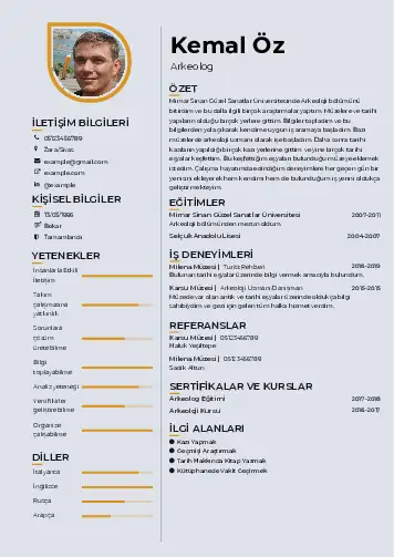 Arkeolog Cv Örnekleri cv indir